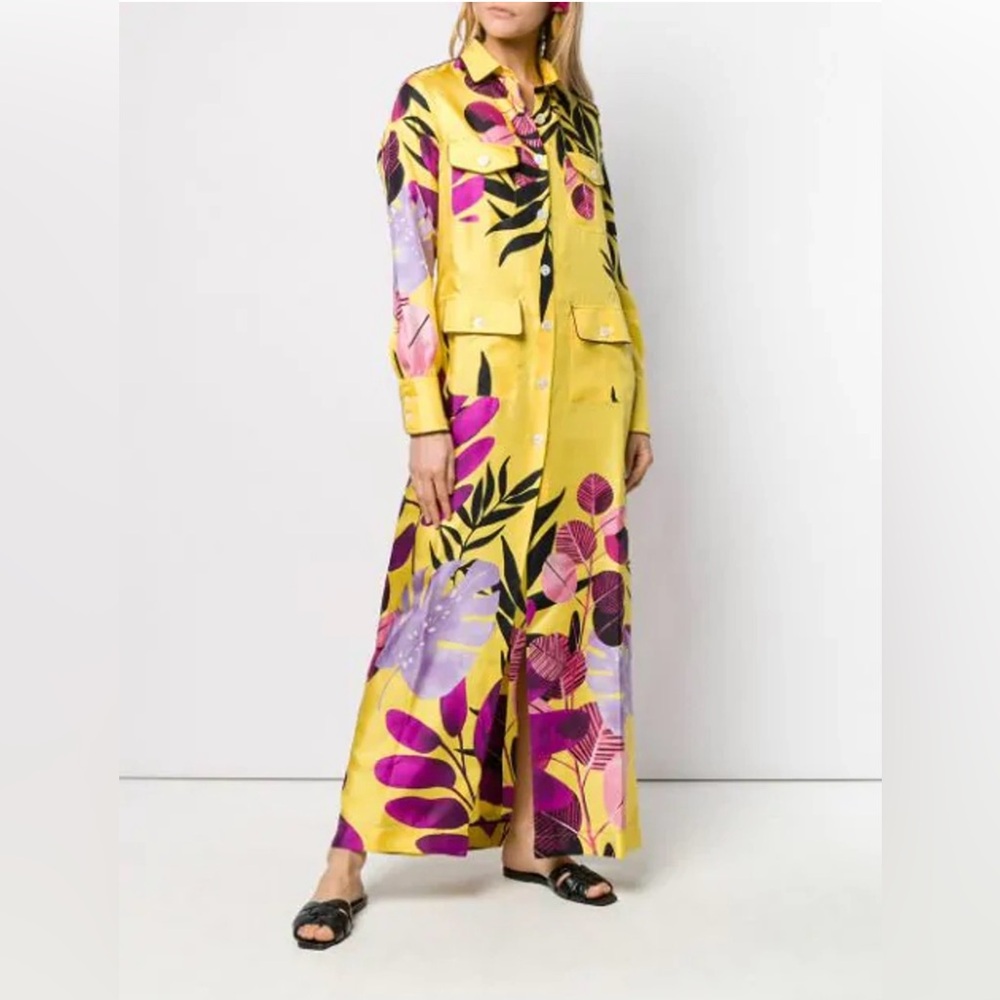 FRS FOR RESTLESS SLEEPERS SILK BOTANICAL SHIRTDRESS MEDIUM